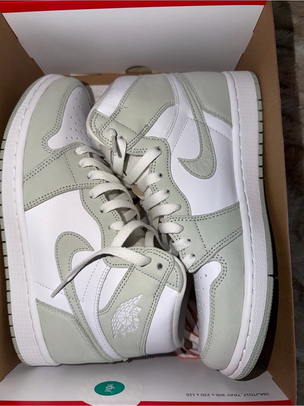 Nike Air Jordan 1 Mid White and Sage